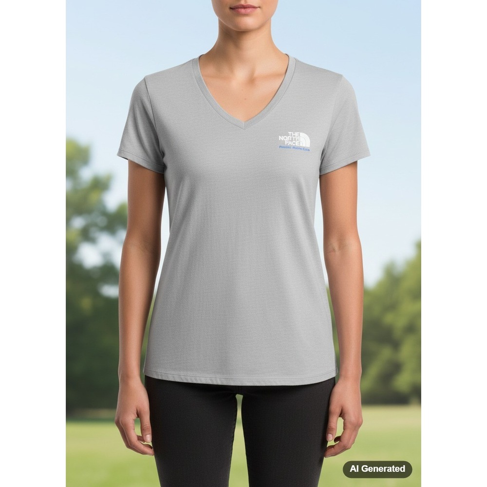 The North Face‎ Women's Gray Protect Bears Ears V-Neck T-Shirt Large L